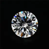 Wuzhou Grosir Batu Cz Buatan Lab Murah dengan 1.0 1.25 1.5 1.75 Permata Bentuk Bulat 7A Perhiasan Emas Zirkonia Kubik