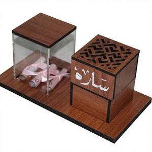 Handcrafted Wood Star Anise Eco-Friendly Incense Burner Set for Festive Ramadan <b>Eid</b> Use with Mother Pearl Inlay Work - Product Image 1