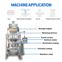 Máquina Envasadora Automática Multivía para Bolsitas de Azúcar, Café Instantáneo en Polvo y Barritas, con Llenado y Sellado de 3g, 5g y 7g