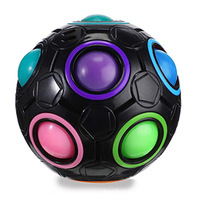 Cube Magique de Football à 12 Trous, Balle Arc-en-ciel à Pression, Jouet Éducatif de Poche, Spinner Lumineux Amusant, Balle Arc-en-ciel