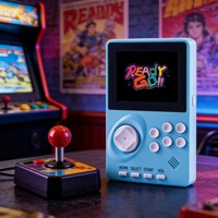 Console de jeu vidéo portable pour enfants T1, 10000 jeux intégrés, design rétro, écran couleur 3 pouces, batterie lithium-polymère