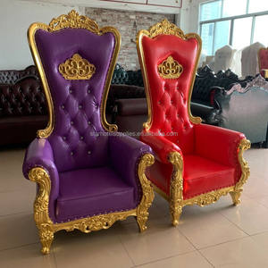 Bán Buôn Wed Tổ Chức Sự Kiện Ăn Uống Sang Trọng Cao Trở Lại Vua Nữ Hoàng Hoàng Gia Nhung Ném Ghế Đám Cưới Dành Cho Người Lớn Công Chúa Màu Đỏ Santa Ngai Vàng Ghế - Product Image 5