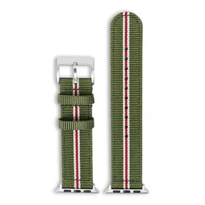 Hot Selling Green Smart Watch Strap 38/41/42/44/45/49 mm Nylon Striped Watch Band 18/20/22/24 mm Wrist Armband For iWatch