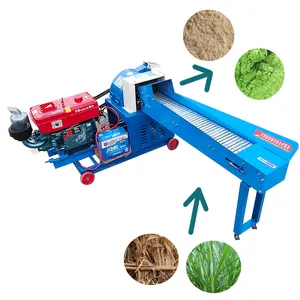 Multifunctional Efficient Sugarcane Straw Shredder Dry Wet Forage Thresher New Condition Poultry Feed Grinder Farms Retail