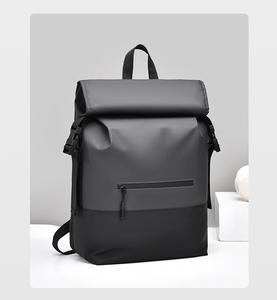 Sac à dos pour ordinateur portable pour homme, design personnalisé, en cuir PU imperméable, tissu Oxford, tendance, à enroulement, pour l'école, les pique-niques, les affaires - Product Image 6