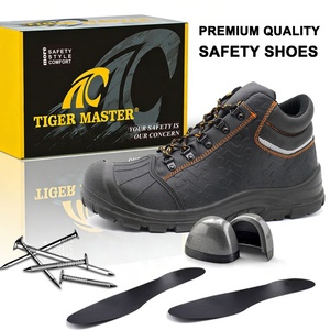 Zapatos de Seguridad Tiger Master para Hombre, de Cuero Negro, Antideslizantes, Antiestáticos, Resistentes a Pinchazos y Golpes, con Puntera de Acero y Entresuela de Acero con Certificación CE - Product Image 3