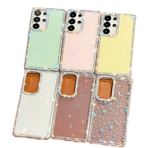 Ultra lusso Bling strass con diamanti IMD custodia in cristallo TPU ragazze Cover posteriore per <span class=keywords><strong>Samsung</strong></span> A16 S25 per iPhone 16 custodie - Product Image 1