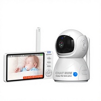 Productos para Bebés, Audio Bidireccional, Visión Nocturna, Detección de Movimiento, Pantalla de 5 Pulgadas 720P, Recordatorio de Alimentación, Sirena Integrada, Reproductor de Música