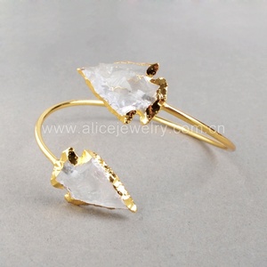 G0528 Fashion Arrowhead <strong>clear</strong> Aura <strong>Quartz</strong> Stone <strong>Bracelet</strong> - Product Image 6