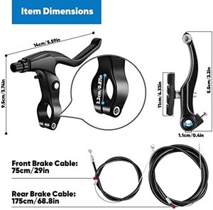 V-<span class=keywords><strong>Type</strong></span> Completo Universal Bike <span class=keywords><strong>Brake</strong></span> Set Frente Traseira MTB Bicicleta Freios Inner Outer Cabos Almofadas Inclui Freios Alavanca Pinças - Product Image 5