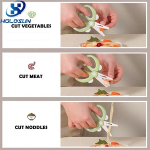 BPA-free xách tay gốm bé thực phẩm kéo với nhựa xử lý và lưỡi bảo vệ cho nhà bếp và đi cắt sử dụng - Product Image 6