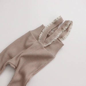 Romper bayi perempuan lucu berbahan renda elastis, celana panjang warna polos pinggang tinggi untuk bayi baru lahir - Product Image 5