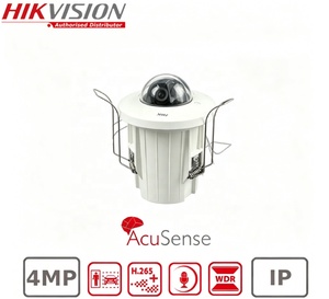 Cámara de Red Mini Domo Hikvision Original 4 MP DS-2CD2E43G2-U AcuSense, Montaje en Techo, 120 dB WDR, H.265+, Audio Unidireccional, 2.8-4 mm, POE - Product Image 1