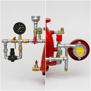 Válvula de control de hierro fundido con brida para supresión de incendios, con manómetro, solenoide, motor de agua y taza de goteo Gong - Product Image 5