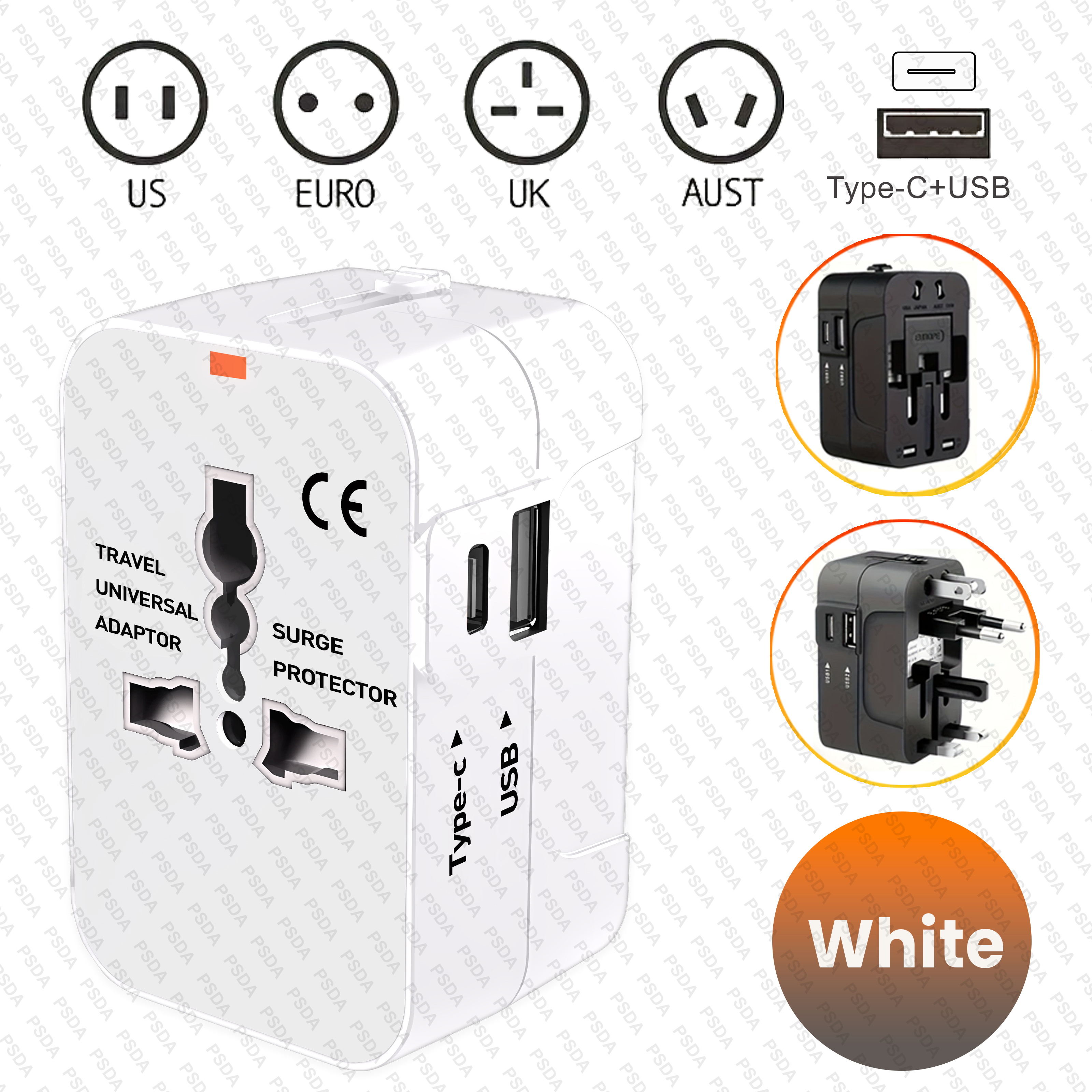 Blanc -UNICH006B (USB+Type-C)