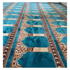 Design Custom Woven Wool Wilton Printed Islam Mosque Carpet Roll for Floor Acrylic Carpet