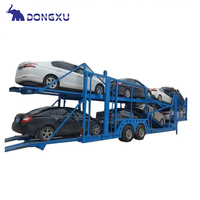 Double remorques incluses fermées de voiture de camion de remorques de transporteur de plate-forme semi pour des automobiles de voitures