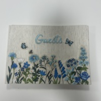 Carnet de signatures pour invités avec couverture en tissu brodé personnalisée en usine, carnet à couverture rigide, service de broderie personnalisée