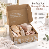 Boîte d'expédition en kraft brun écologique personnalisée avec logo, emballages pour les marques de produits de beauté et de soins capillaires pour les petites entreprises