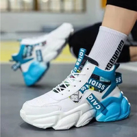 Baskets montantes tendance pour hommes, personnalisables OEM, tige en PU artificiel, semelle épaisse absorbant les chocs, chaussures décontractées style urbain