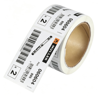 Étiquette autocollante découpée sur mesure en rouleau, en papier blanc, avec code-barres pour l'identification des produits et l'emballage