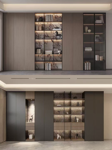 Librería Moderna Italiana Minimalista, Curva, de Concepto Abierto, de Madera Ecológica, Duradera y Ahorradora de Espacio, Directo de Fábrica, para Dormitorio - Product Image 3