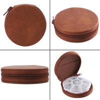 Boîte de rangement pour pilules de voyage en cuir PU de luxe personnalisée avec logo, 7 jours, pour capsules, pilules, vitamines