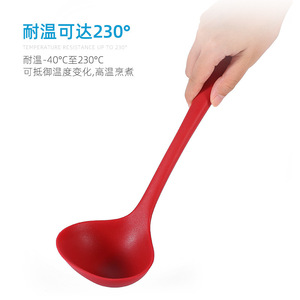 Louche à soupe en silicone, grande cuillère de cuisine réutilisable pour fondue, bouillie, spatule multifonctionnelle - Product Image 2