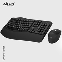 Combo de Teclado y Ratón Inalámbrico Aikun BT9830X con Teclas Wave, Modo Dual de 5.0 y 2.4GHz para Windows Office