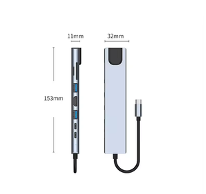 Convertidor de expansión HUB de conector tipo C personalizado 8 en 1, estación de acoplamiento divisora para MST, ordenador, portátil, teléfono, lector de tarjetas SD - Product Image 3