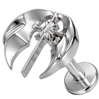 Bijou de piercing corporel TT Jewelry en titane ASTM F136 G23, croix gothique aile de chauve-souris, labret à filetage interne pour cartilage, tragus, hélix