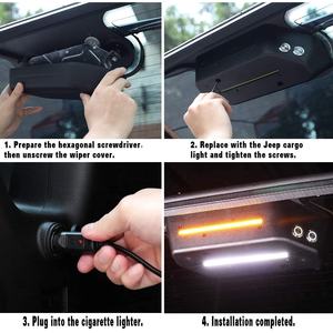 Blanc Flash ambre voyant d'avertissement <span class=keywords><strong>Led</strong></span> coffre lumière arrière verre ascenseur porte dôme lumière pour Jeep Wrangler Jl Jlu 2018-2020 - Product Image 4