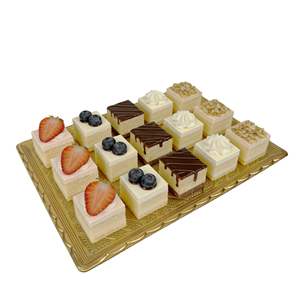 <strong>Plastic</strong> Wedding <strong>Dessert</strong> Cake Serving <strong>Tray</strong> Food Grade Thickened PET <strong>Square</strong> Disposable Luxury Gold <strong>Dessert</strong> Serving <strong>Tray</strong> with Cover - Product Image 1