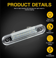 Lumière LED de plaque d'immatriculation 12V blanche pour E-Class W124 190 W201 C-Class W202