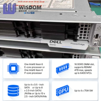 Nouveau serveur rack 1U R470 2025 avec processeur Intel Xeon 6 cœurs/P-core, 4 emplacements PCIe Gen5, stockage 122,4 To – Serveur d'entreprise en stock
