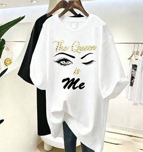 T-shirt court en coton doux et respirant, personnalisé avec logo OEM, de haute qualité, pour femme, grande taille, décontracté, idéal pour l'été – Vente en gros - Product Image 1