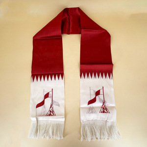 Wholesale Qatar Scarf Qatar Flag Scarf National Day Events Decoration Satin Polyester Qatar Scarf - Product Image 3