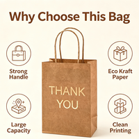 Vente en gros sac en papier de remerciement personnalisé avec votre propre logo sacs en papier kraft avec poignées et réutilisables à des prix abordables