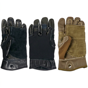 Genuine <b>Leather</b> Tactical Rappel Fast Rope Gloves Aramid Liner Full-Grain <b>Leather</b> Palm Heat Resistant Dexterity Anti-Cut EN388 4 - Product Image 1
