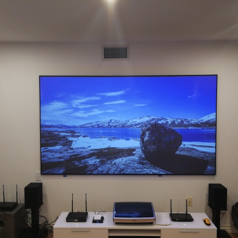 Best Selling TELON 4K PET Crystal UST Short Throw Projector 90"-120" Fixed Frame ALR Screen Ambient Light Rejection Portable