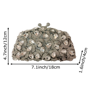 Women Graceful Teardrop Rhinestones Evening Bag Striking Crystal Bride <b>Clutch</b> Purse Lovely Handbag for Celebration - Product Image 6
