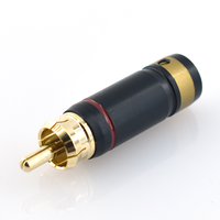 Connecteur RCA mâle en laiton plaqué or, autobloquant, sans soudure, 3A 12V, durable, 5 000 cycles, pour câblage audio AV DIY