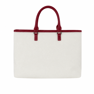 Bolso de Mano de Lona Grande con Forma de Almohada, Diseño de Moda con Logotipo Personalizado, Estilo de Diseñador, para Mujer, con Cierre y Asas de Cuero, Dos Asas - Product Image 4