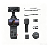 Caméra de poche Insta360 Luna Ultra avec capteur 1 pouce, zoom 12x, stabilisateur 3 axes, écran OLED détachable – Caméra Vlog pour créateurs – Achat en gros