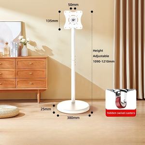 Hauteur réglable Rotation à 360 ° Charge 30kg Petit support de chariot de télévision mobile pour écrans de 10 à 32 pouces - Product Image 1