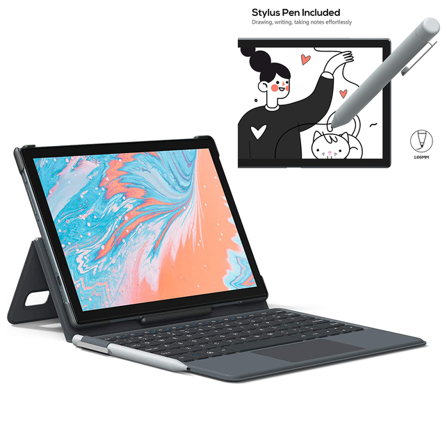 2022 Pritom New 10.1inch 4G LTE Laptop Pc 2 in 1 Tablet with Keyboard Stand Tablet