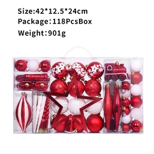YIWU SHUANGYUAN 118-teiliges Kugelset Kombination Baumspitzen-Stern Bemaltes Set Weihnachtskugeln Weihnachtsdekoration - Product Image 5