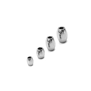 Perles ovales en acier inoxydable, perles lisses et espacées pour la fabrication de bracelets, accessoires de bijouterie H1082 - Product Image 5