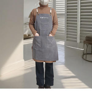 Di alta qualità in tela riutilizzabile bavaglino resistente alle macchie da cucina <span class=keywords><strong>per</strong></span> Nail Art latte tè parrucchiere Logo ricamato - Product Image 1