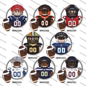 WM6135 Colts seaseaayılar tittitans Falcons Bengals devriyeleri NFL profesyonel Rugby oyuncu tuğla yapı taşları çocuk oyuncakları